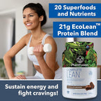 PlantFusion Complete Lean Plant Based Protein Powder - Prebiotic Fiber, Superfoods & Digestive Enzymes - Vegan, Gluten Free, Soy Free, Non-GMO - Chocolate Brownie 1.85 lb