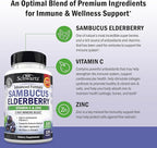 BioSchwartz Elderberry Capsules with Zinc and Vitamin C for Adults - Immune Support Vitamins for Women and Men - Black Sambucus Elderberry Vitamin C and Zinc - Multiminerals Supplement, 120 Count