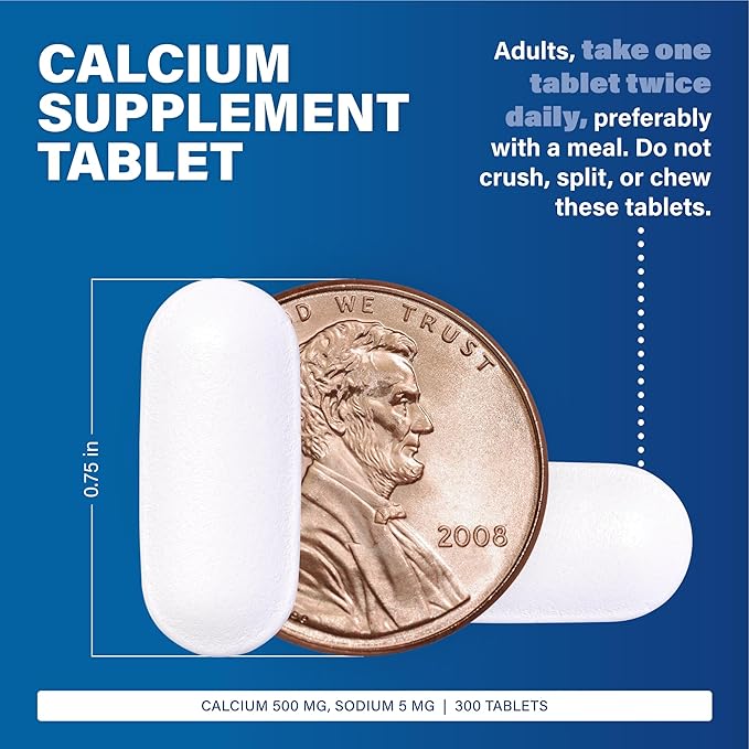 Major Oyster Shell Calcium 500 mg - Daily Calcium Supplement - 300 Tablets (2-Pack)