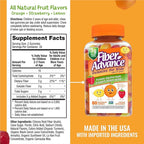 Fiber Advance Gummies | 100% Plant Based Fiber Supplement for Digestive Health | Chicory Root Inulin Prebiotic Gummies | Gluten Free, Vegetarian, & Non-GMO (Kids 3-Pack)