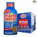 Vitamin Energy B12 11,000% Extra Strength Energy Shot Açaí Pomegranate 48 Pack, 260mg Natural Caffeine, B12 & B6, Nootropic Focus, Vitality, Zero Sugar, Gluten-Free, Vegan, Kosher, 1.93 fl oz