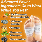 Advanced Foot Pads with Turmeric Curcuminoids, Zeolite & Ginger, 20 Foot Patches, Premium & All-Natural Complex