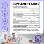 Well&Whole Bile Salts Supplement TUDCA Gummies 1000mg + Milk Thistle 500mg - Clinically Studied Liver Support for Detox & Digestion - Vegan, Non-GMO - 60 Counts