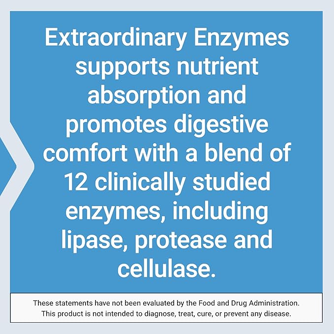 Life Extension Extraordinary Enzymes, Digestive Health Support, Nutrient Absorption, Digestive enzymes, Non-GMO, 60 Capsules