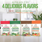 Country Farms Super Greens Natural Flavor, 50 Organic Super Foods, USDA Organic Drink Mix (Wheat Grass, Spirulina, Chlorella) Mushrooms & Probiotics, Fiber, Gut Health, Natural Energy, 30 Servings