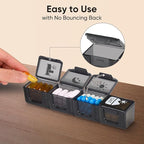 Fullicon Extra Large Weekly Pill Organizer 4 Times a Day, XL Large Pill Box, 7 Day Medicine Organizer, Pill case for Vitamin/Fish Oil/Supplements (Black)