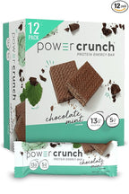 Power Crunch Protein Wafer Bars, High Protein Snacks with Delicious Taste, Chocolate Mint, 1.4 Ounce (12 Count)