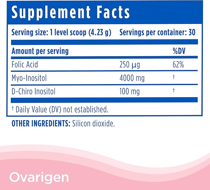 CalmCo Ovarigen Myo-Inositol & D-Chiro Inositol Supplement for Women – 40:1 Inositol Powder with Folic Acid, Fertility Supplements for PCOS, Hormone Balance and Ovarian Support (30 Servings)