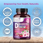 D-Mannose Supplement - 1,000mg D Mannose Per Serving with Cranberry, Hibiscus & Dandelion - Fast-Acting, Natural Urinary & Bladder Support for Women & Men – Flush & Cleanse Impurities – 180 Capsules