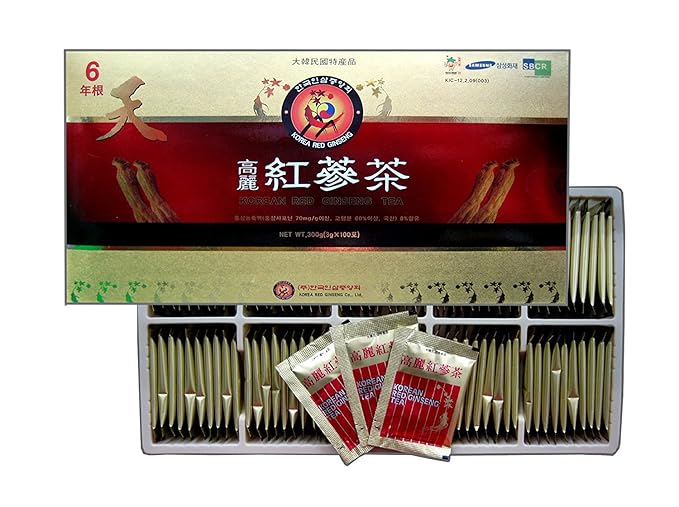 [TG153] Korean Red Ginseng Instant Tea – 6-Year-Old Red Ginseng Granules, 3 g × 100 Sticks, Instant Hot/Cold Drink, Smooth & Naturally Sweet Korean Herbal Tea