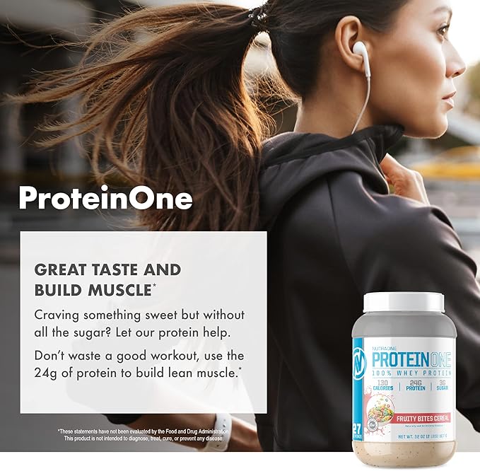 NutraOne ProteinOne Whey Protein Promote Recovery and Build Muscle with a Protein Shake Powder for Men & Women (Cookies & Cream, 5 LB)
