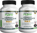 Healthy Flow Urinary Incontinence Support Max, 60 Veggie Capsules, Cranberry Juice Hibiscus Dandelion Formula, 30 Day Supply (2)