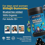Shilajit Gummies – 1500 mg Himalayan Shilajit for Men Energy & Stamina – Pure Fulvic Acid Complex – Organic, Vegan, Non-GMO, Sugar-Free Supplement for Strength & Vitality