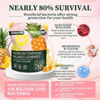 Premium Feminine Balance Gummies for Women, Vaginal Probiotics, PH Balance for Women Healthy Odor, Gut Health, Immune Support, Pineapple Gummies for Woman, 60 Counts