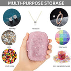 Cute Pill Organizer Small Bling Pill Case for Purse Medicine Vitamin Container Holder Daily Pill Box Container for Women Travel Medicine Kit(Pink)