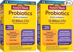 Nature Made Probiotics for Digestive Health Extra Strength 15 Billion CFU from Live Cultures,Probiotics for Women and Men,30 Probiotic Capsules,30 Day Supply,(Pack of 2)
