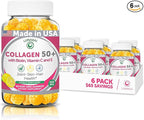 Lunakai USA Made Collagen Gummies for Women & Men Over 50, Biotin & Vitamin C, Supports Skin Elasticity, Hair & Nail Strength, Joint Support - 6 Pack