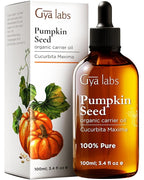 Gya Labs Organic Pumpkin Seed Oil for Hair & Organic Evening Primrose Oil for Dry Skin Set - Aromatherapy Grade Essential Oils Set - 2x3.4 fl oz