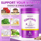 Cortisol Supplements for Women - Cortisol Reducer & Stress Support - Magnolia Bark, Rhodiola Rosea, Holy Basil, Magnesium, Phosphatidylserine - Hormone Balance & Mood, Focus, Sleep Support
