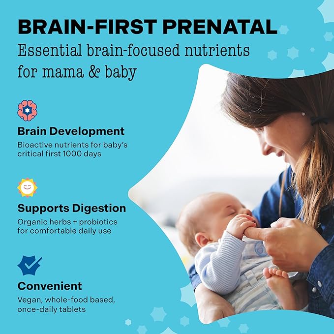 Best Nest Wellness - Mama Bird - Prenatal Multi+ (30 Servings) - Prenatal Vitamins for Women - Supports Baby Brain Health - Organic Herbs, Probiotics, Digestive Enzymes