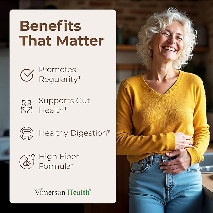 Fiber Supplement with 1080mg Psyllium Husk Powder, Slippery Elm for Women & Men, Ginger Root – High Fiber Pills for Regularity, Digestive & Gut Health – Gentle on Stomach 60 Psyllium Husk Capsules