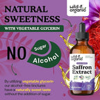 Wild & Organic Saffron Supplements 88.5 mg - 5-Month Supply - Saffron Extract Drops for Mood, Focus, Eye Support - Crocus Sativus Liquid Extract - Vegan, Alcohol & Sugar-Free Tincture - 4 fl oz