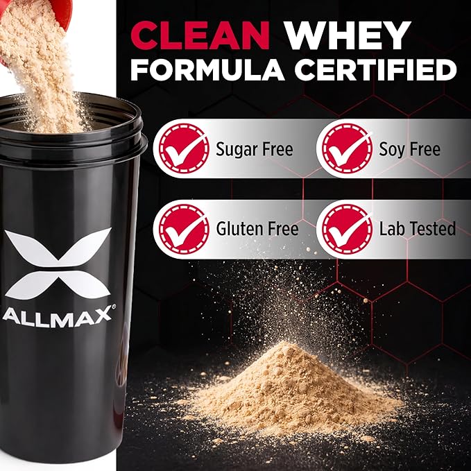 ALLMAX ISOFLEX Pure Whey Isolate Protein Powder - Gluten Free, Low Lactose, Sugar-Free - High-Protein, Clean, Keto-Friendly, Pre Post Workout Supplement for Women and Men | Strawberry, 2lb