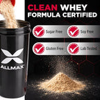 ALLMAX ISOFLEX Pure Whey Isolate Protein Powder - Gluten Free, Low Lactose, Sugar-Free - High-Protein, Clean, Keto-Friendly for Pre Post Workout Supplement for Women and Men | Birthday Cake, 2lb