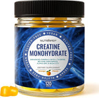 NutraPep Creatine Monohydrate Gummies 5g for Men Women - with L-Taurine Betaine Anhydrous Alpha-GPC BCAA 2:1:1 - Sugar-Free Gluten Free Chewable Creatine Supplement Bites