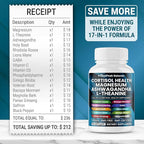 Cortisol Supplements for Women and Men with Magnesium, Ashwagandha, Rhodiola Rosea, L-Theanine for Cortisol Reducer, Stress Relief and Sleep Support Vegan Capsules - 60 Count