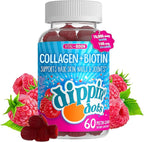 Vital+Boon Dippin' Dots - Biotin Collagen Gummies for Women and Men - Hair, Skin & Nails Support - 10,000 mcg Biotin - Vegetarian, Non-GMO, Gluten-Free (60 Count)