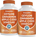 5-in-1 Ceylon Cinnamon Capsules 2355mg - Apple Cider Vinegar Capsules with Turmeric, Panax Ginseng & Bioperine - Cinnamon Supplements for Women & Men - Non-GMO, Vegan, Gluten-Free (120 Ct) (2-Pack)