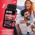 D Mannose Supplements for Women Pills - Natural D-Mannose 500mg Capsules, Cranberry DMannose Pills 1000mg Per Serving - Bladder Flush & Urinary Tract Cleanse Health Supplement - 120 Veg Capsules