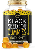 MAJU's Black Seed Oil Gummies with Honey 90ct, 500mg BSO Gummy, Black Cumin Seed Nigella Sativa Oil, Cold-Pressed, Potent Formula, 90ct