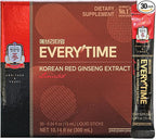 JungKwanJang Everytime Korean Red Ginseng Extract Limited Stick - Earth-Grade Red Panax Ginseng Root Energy Drink - Vegan & No Caffeine Liquid Supplements (10 Sticks, 0.34 fl oz)