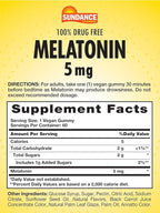 Sundance Melatonin Gummies 5mg | 60 Count | Mixed Berry Flavor | Vegan, Non-GMO & Gluten Free Supplement for Adults