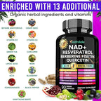 Adndale Liposomal NAD Supplement. Longevity Formula NMN Supplement Alternative. 90CT Advanced NAD+ Resveratrol