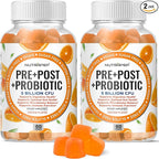 NutraPep Prebiotic Probiotic & Postbiotic Gummies for Women Men & Kids Children - High Potency 5 Billion CFU - Sugar-Free & Gluten 60 Count (Pack of 2)