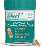 SmartyPants Women’s Prenatal Multivitamin Capsules, OB‑GYN Co‑Developed Prenatal Vitamins with Choline, Folate, Omega 3 DHA, & Iron for Baby’s Development, Gentle on Stomach, 60 Count (30 Day Supply)