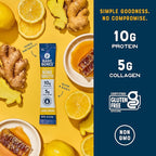 Bare Bones Lemon Ginger Bone Broth Instant Powdered Mix Packets | 5g Collagen | 10g Protein | Keto & Paleo Friendly | No Artificial Flavors | Rich Savory on-the-go 16 Pack