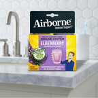 Airborne Elderberry Extract + Vitamin C 1000mg (per Serving) - Effervescent Tablets (20 Count in a Box), Gluten-Free Immune Support Supplement, with Vitamins A C E, Zinc, Selenium, Sugar Free