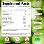 Apple Cider Vinegar Gummies with Sea Moss for Metabolism, Digestion, Detox, Gut & Immune Health, Apple Flavored - 60 Count