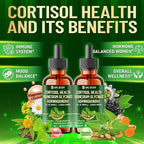 11in1 Cortisol Liquid Supplement with Ashwagandha, Magnesium Glycinate Chelate, L-Theanine, Phosphatidylserine, St.John's WortL-Theanine and More - Immune & Mood Balance - 1 FL Oz - 30 Day