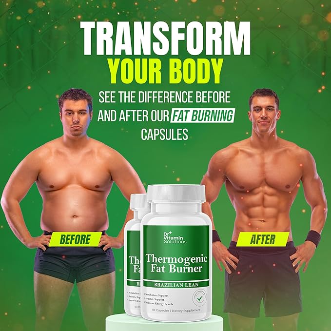 Thermogenic Fat Burner for Women and Men - Appetite Suppressant for Weight Loss - Includes Green Tea Extracts for Bloat Relief - Metabolism Booster - Pack of 2