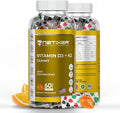 Vitamin D3 K2 Gummies for Adults – 60 Vegan Orange Gummies | 400 IU (10 mcg) D3 + 55 mcg Vitamin K2 MK-7 | Individually Wrapped, Gelatin-Free, Gluten-Free, Non-GMO | Halal Certified