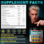 99.99% Creatine Monohydrate Gummies for Men Women 5g, 7-in-1 Pre-Workout Complex with BCAA, Taurine, B12/6 & Electrolytes, 6X Boost Energy, Muscle Strength & Recovery, Brain Focus, Vegan, Sugar Free