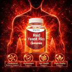 Red Yeast Rice with CoQ10 Gummies - 1200 mg RYR Synergy Plant-Based Supplement with Coenzyme Q10, Non-GMO, Citrinin-Free, No Artificial Additives, Supports Vitality, Endurance & Energy – 60 Gummies