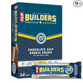 CLIF BUILDERS + Caffeine Protein Bars - Chocolate Chip Cookie Dough Flavor - 20g Plant Based Protein - Gluten Free - Non-GMO - Low Glycemic - No Artificial Sweeteners - 2.4 oz. (12 Pack)