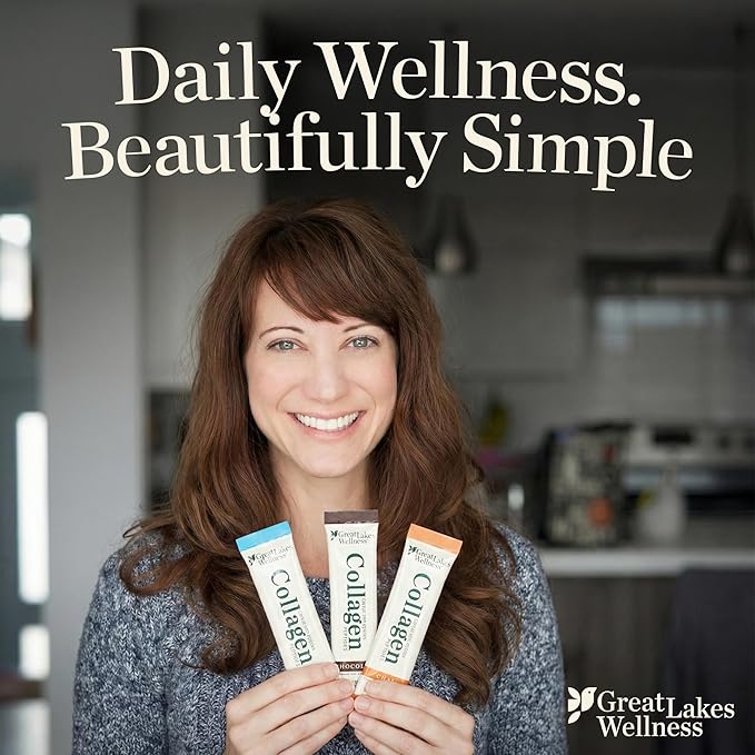 Great Lakes Wellness Collagen Peptides Powder for Skin, Hair, Nails, Joints & Digestion - Variety Flavors - Quick Dissolve Hydrolyzed, Non-GMO, Kosher - 6 Sticks - Packaging May Vary