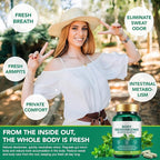 Chlorophyll Capsules | Body Deodorizing Supplement | Natural Internal Odor Control | with Chlorophyllin, Parsley and Peppermint | for Skin, Breath and Body Health | 4 Month Supply - 120 Caps